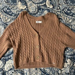 Cropped Brown Chestnut Knit Buttoned Sweater Top| Brand New, Never Worn